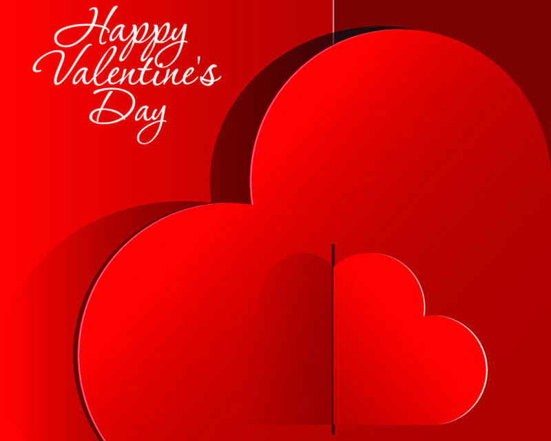 Red Hearts on Red Background — Romantic, Vector Art