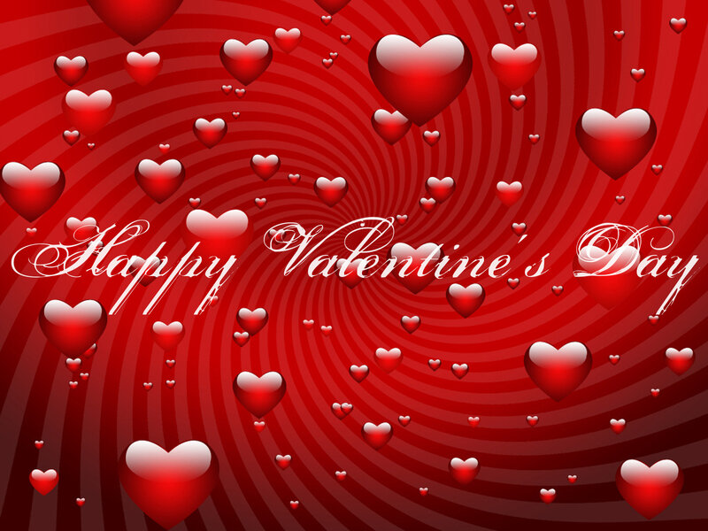 Red Hearts on Spiral — Romantic
