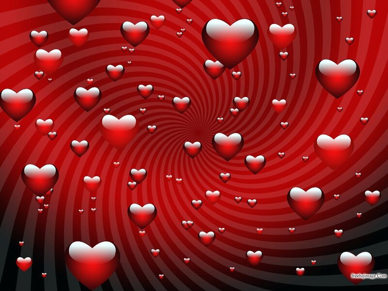 Red Hearts on Spiral