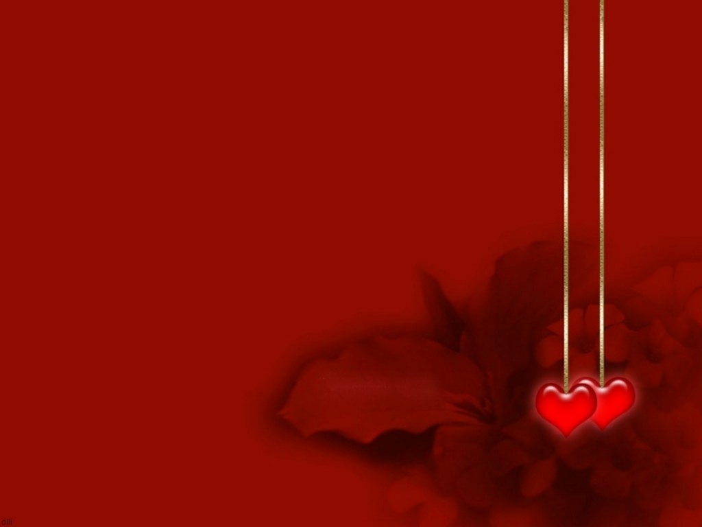 red hearts on string