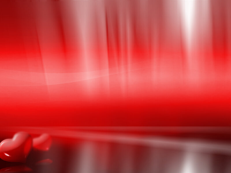 Red Hearts on Surface — Romantic, Abstract, White