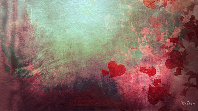 Red Hearts on Textured Background