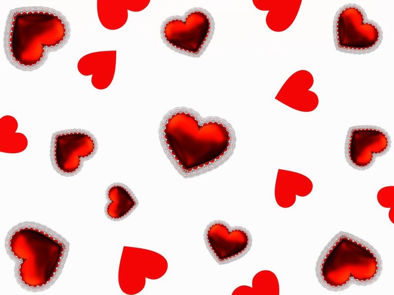 Red Hearts on White — Festive