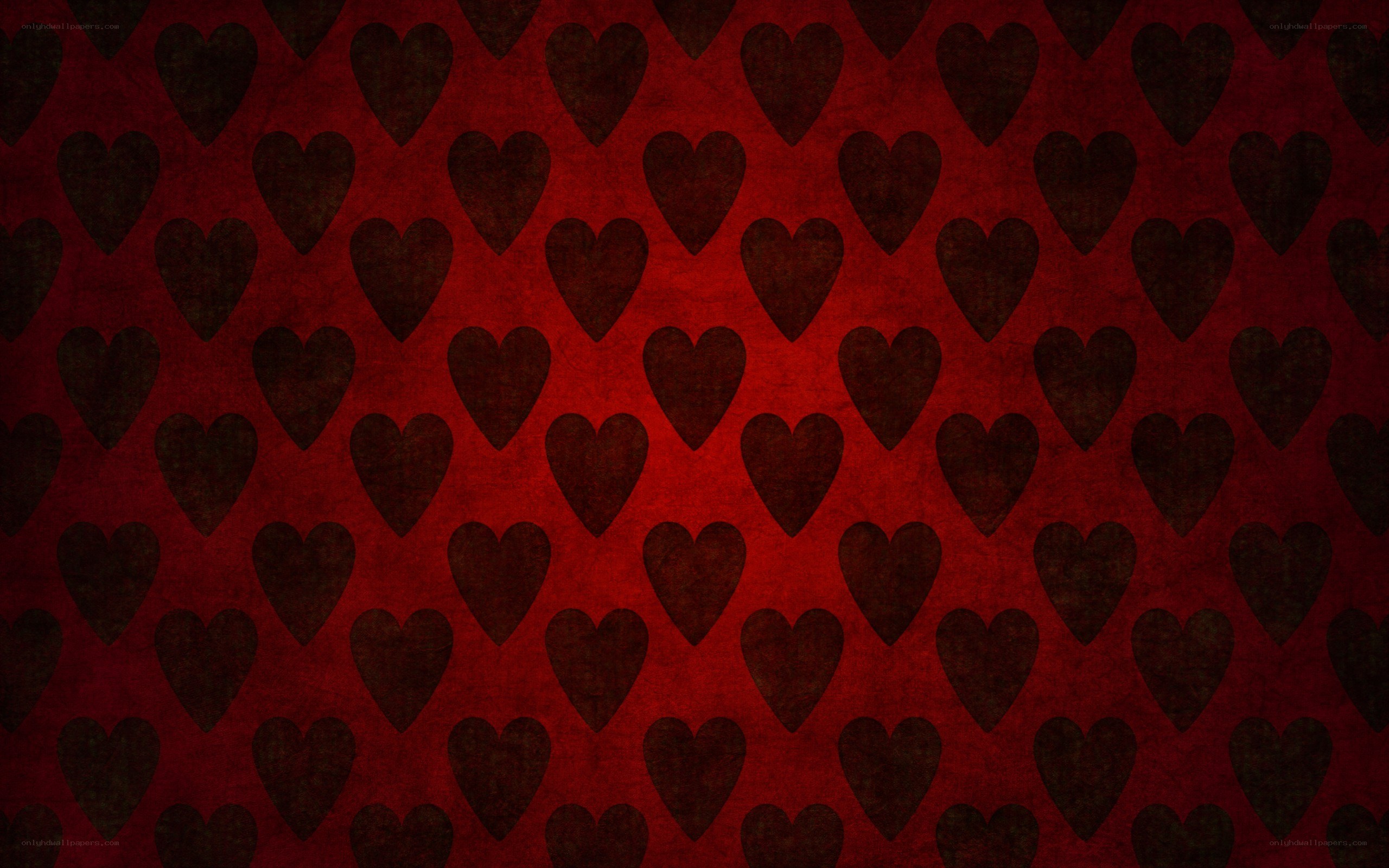 red hearts pattern background