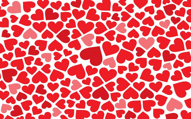 Red Hearts Pattern — Festive, Vector Art