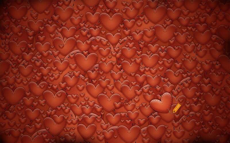 Red Hearts Pattern — Romantic, Digital Art