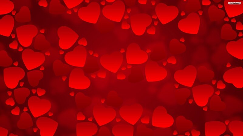 Red Hearts Pattern — Romantic, Vector Art
