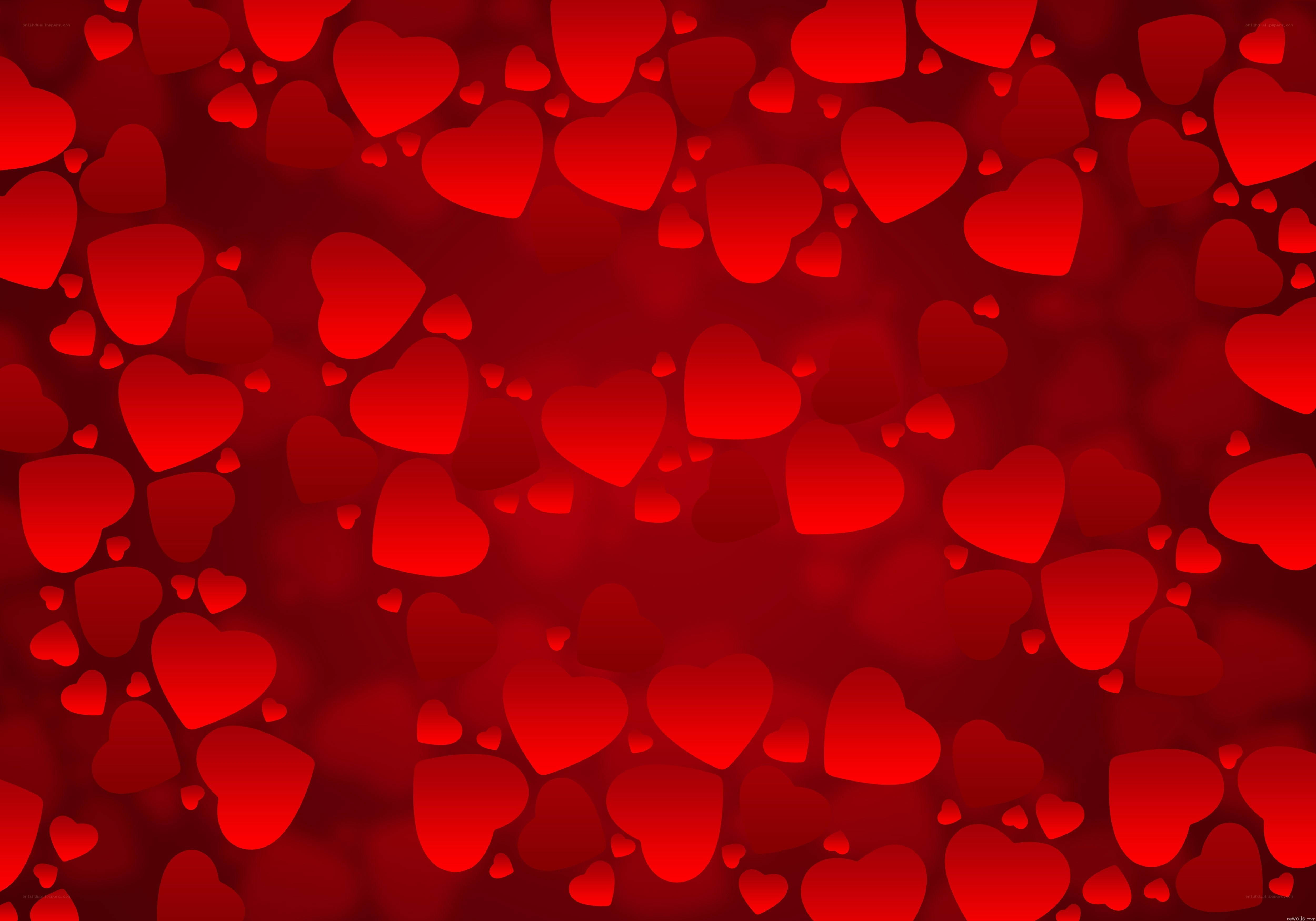 red hearts pattern