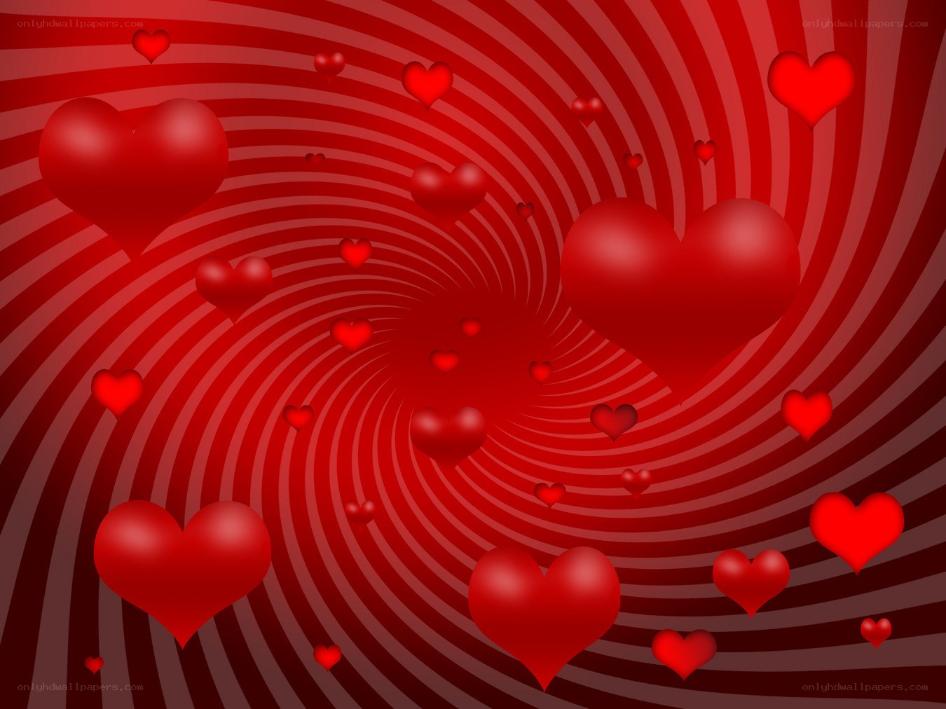 red hearts swirling background