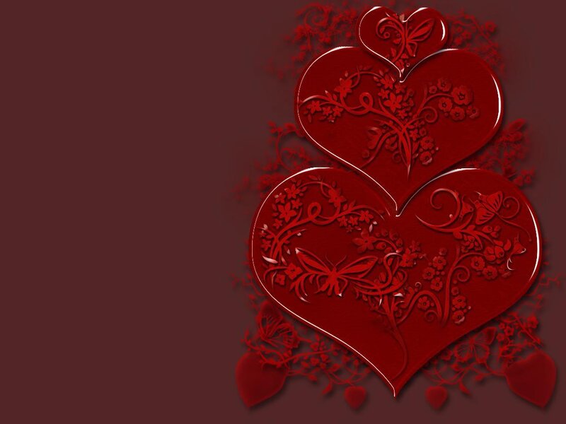 Red Hearts with Floral Patterns