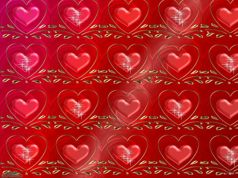 Red hearts with gold accents