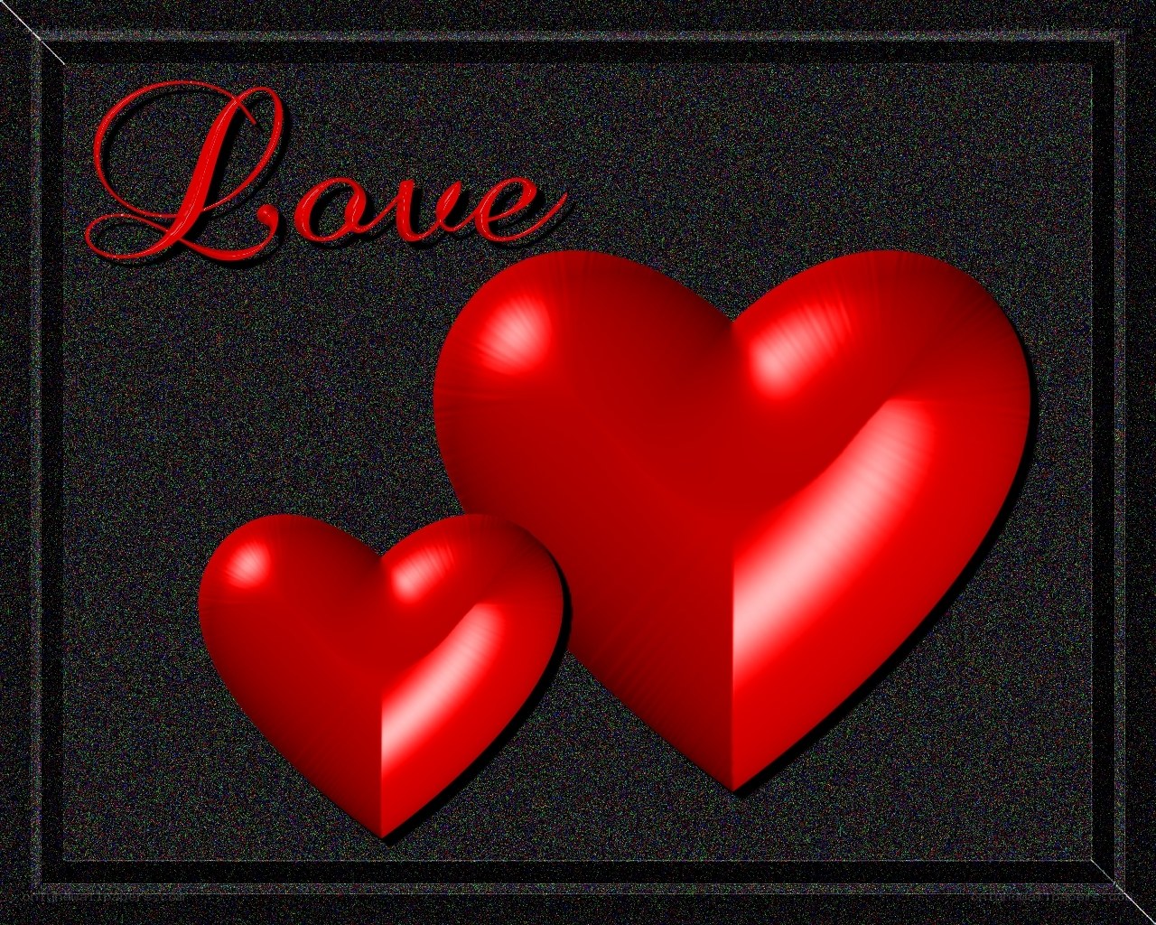 Red hearts with 'Love' text