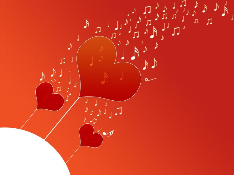 Red Hearts with Music Notes