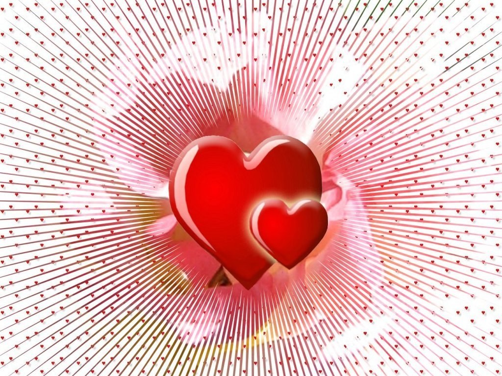 red hearts with radiating lines
