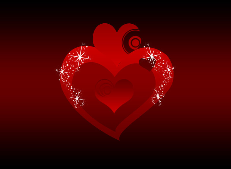 Red Hearts with Sparkles — Romantic