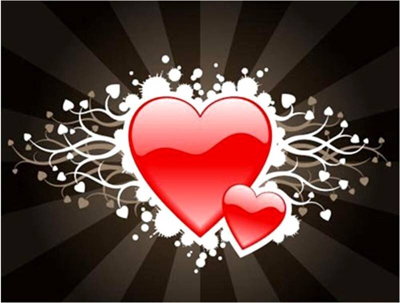 red hearts with splashes