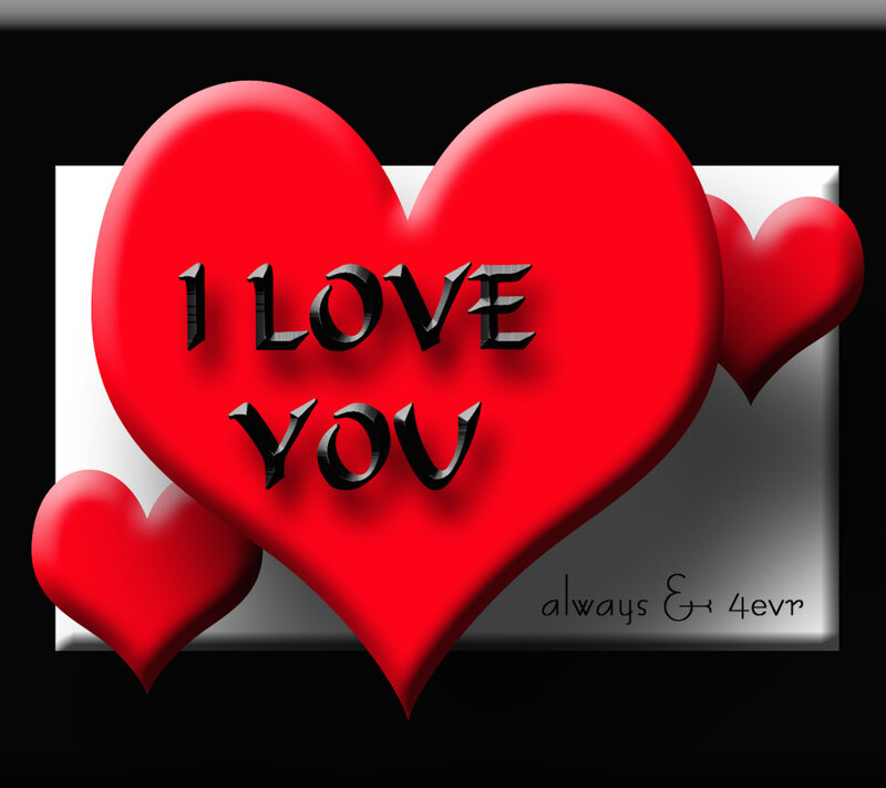 Red Hearts with Text — Romantic