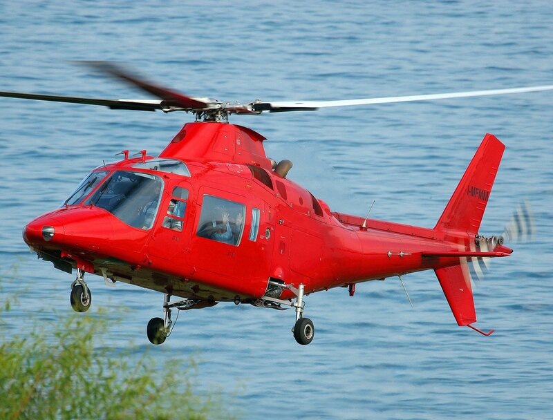 Red Helicopter Flying