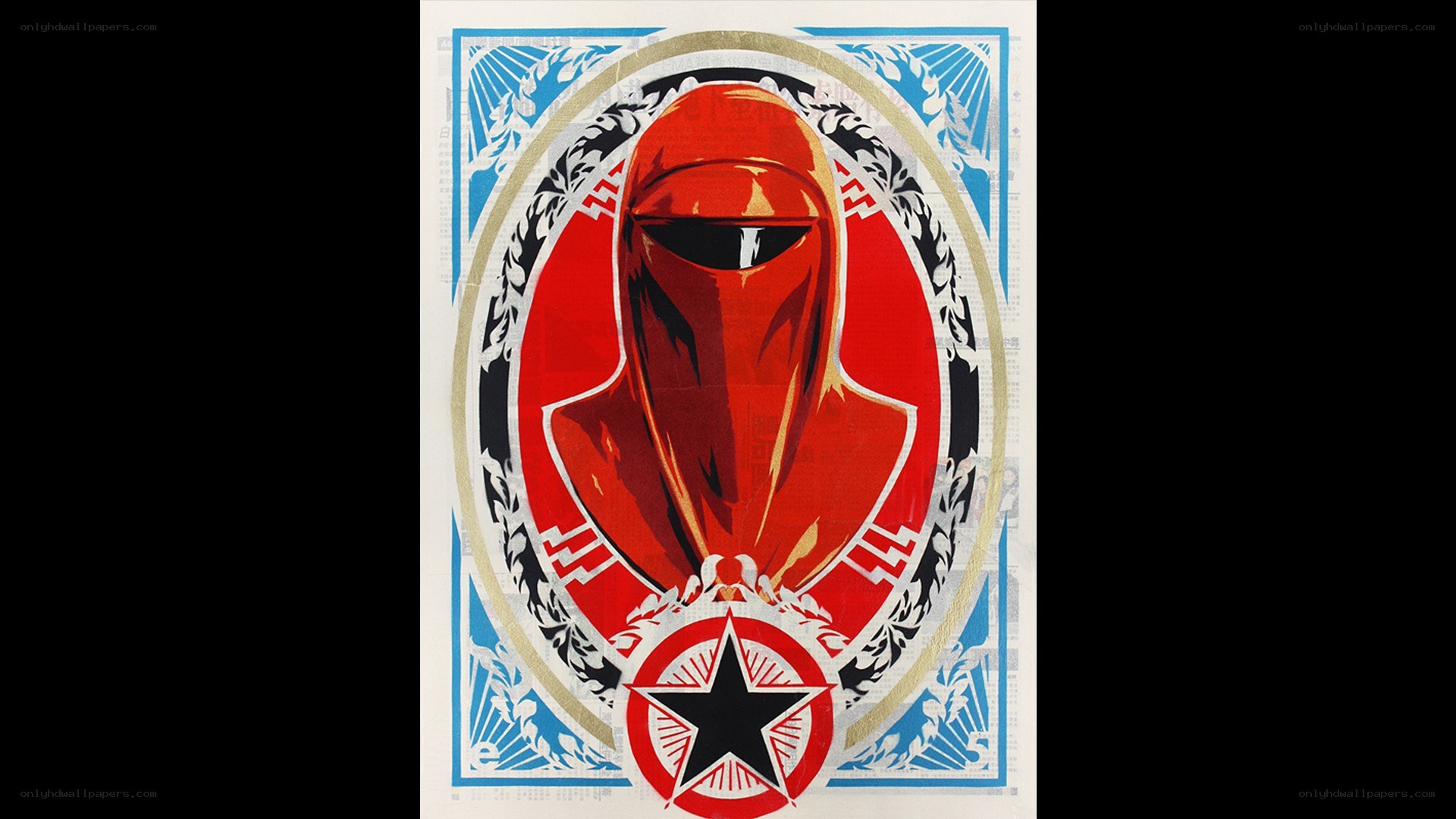 Red helmet character poster