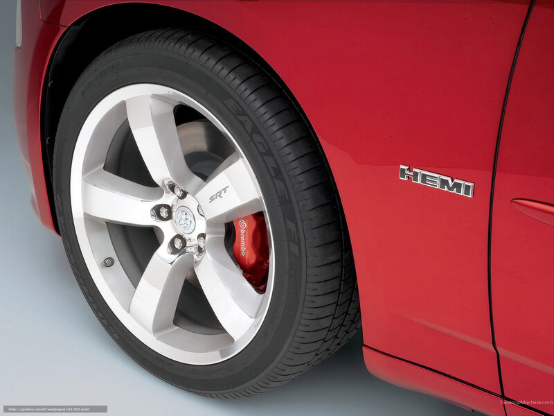 Red HEMI car wheel