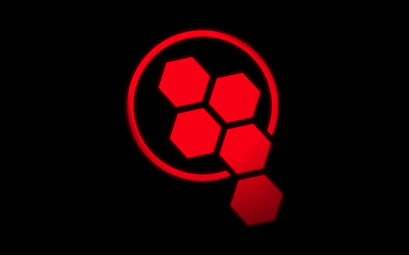 red hexagon logo