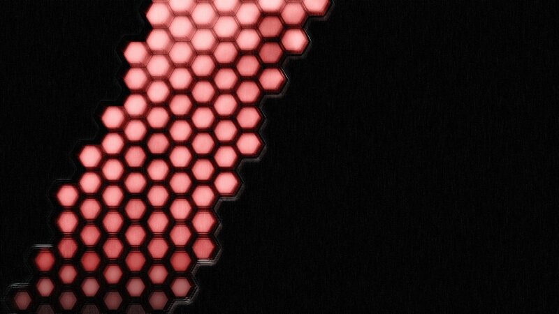 red hexagon pattern on black