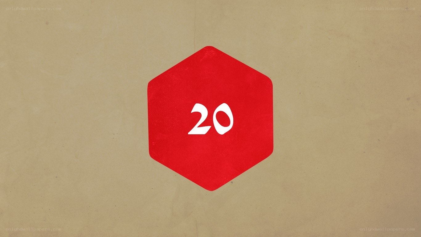 Red hexagon with number twenty