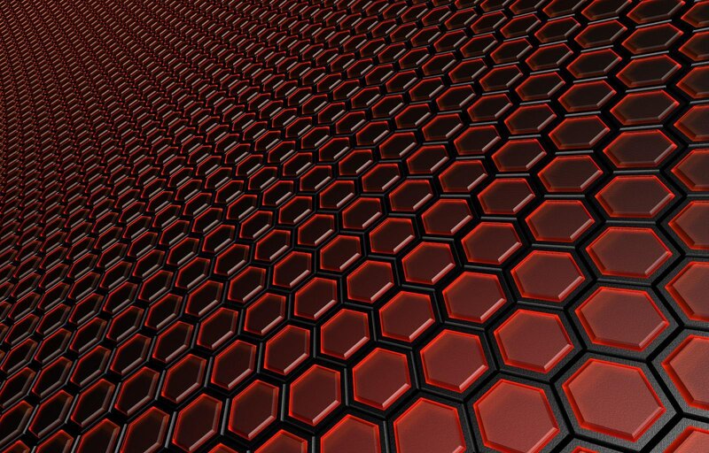 red hexagonal grid pattern
