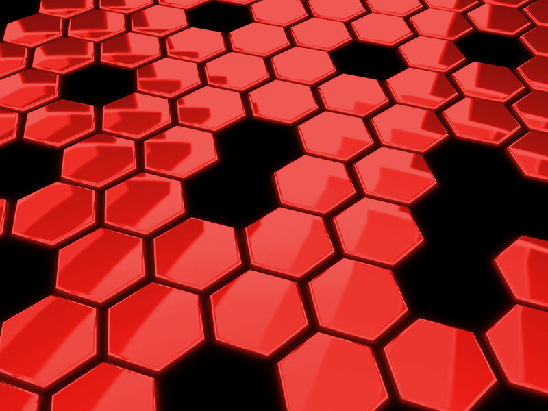 red hexagonal pattern