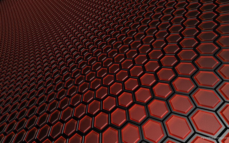 red hexagonal pattern background