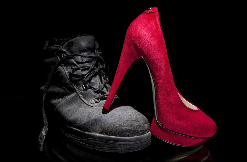 Red High-heeled Shoe — Dramatic, Photograph, Boot