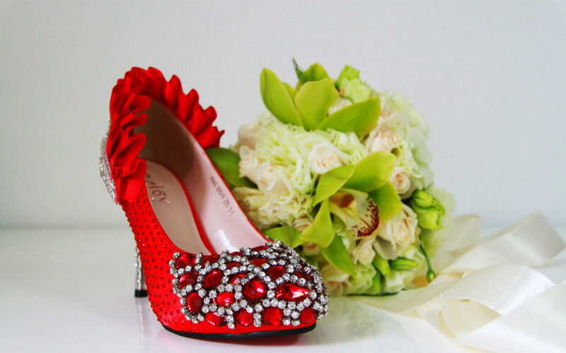 Red High-heeled Shoe — Elegant, Photograph