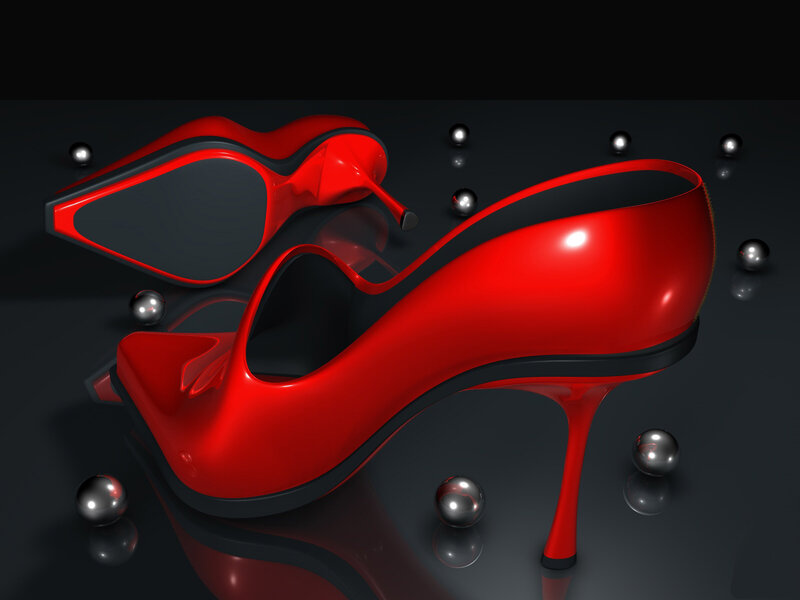 Red High-heeled Shoes — Dramatic, 3d Render