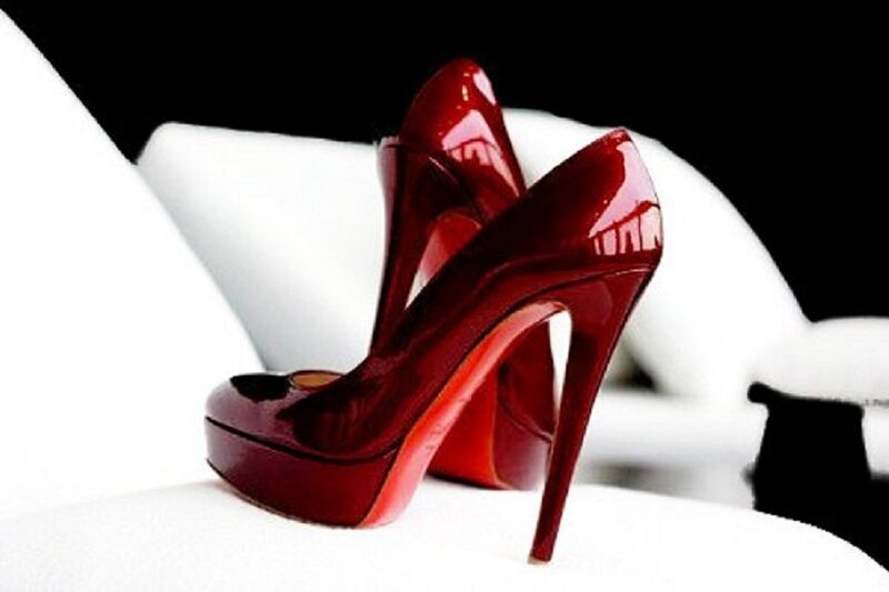 Red High-heeled Shoes — Dramatic, Photograph, Platform