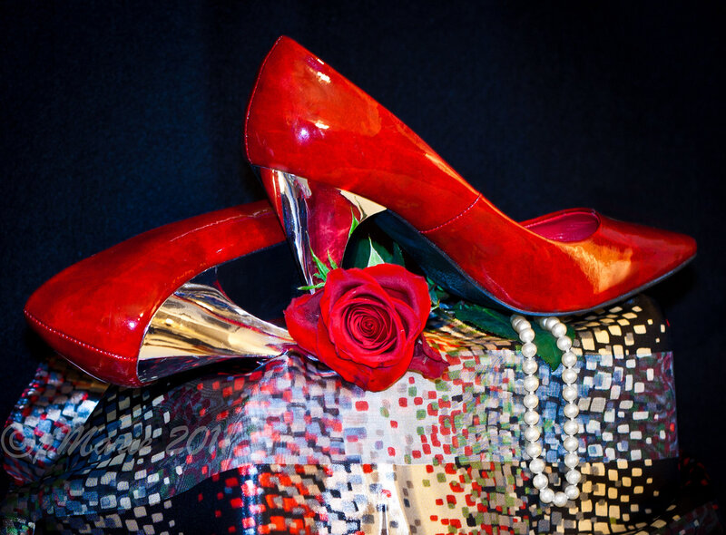 Red High-heeled Shoes — Dramatic, Photograph