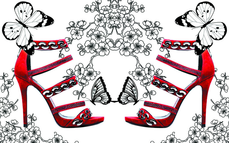Red High-heeled Shoes — Elegant, Illustration