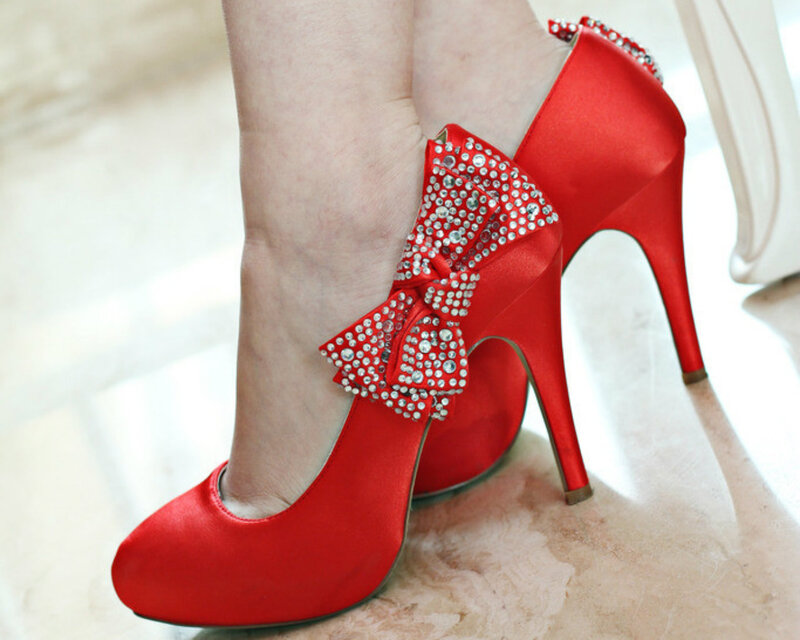 Red High-heeled Shoes — Elegant, Photograph, Heels
