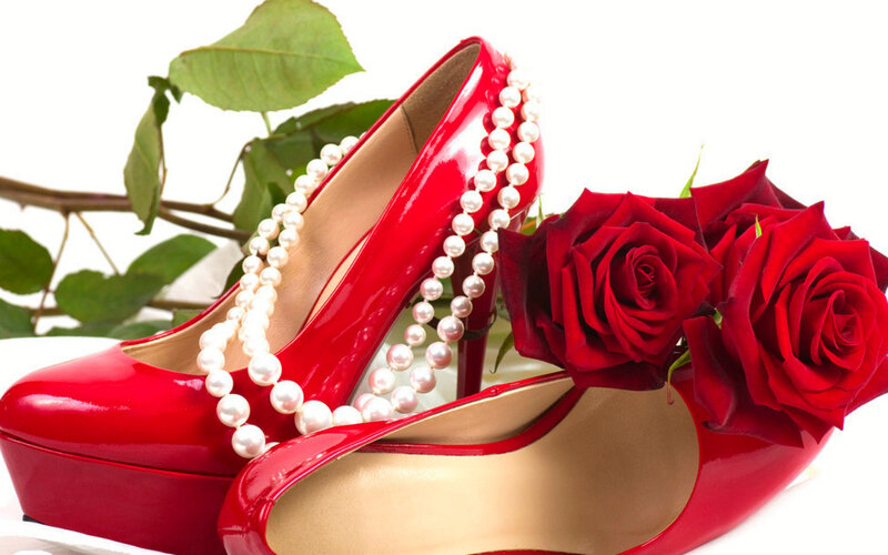 Red High-heeled Shoes — Elegant, Photograph