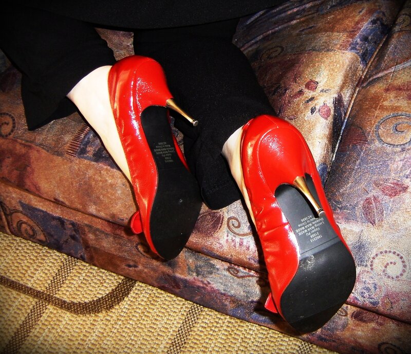 Red High-heeled Shoes — Neutral