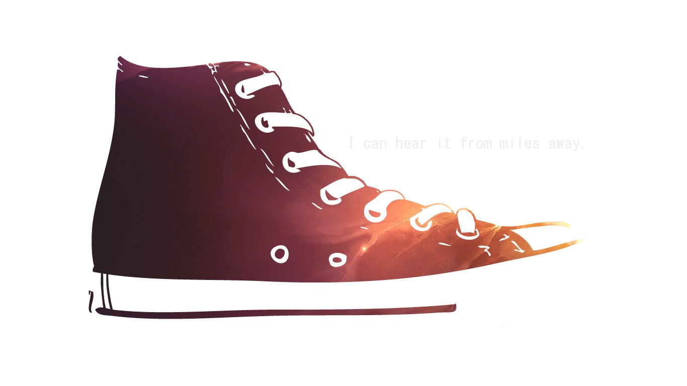 red high-top sneaker illustration
