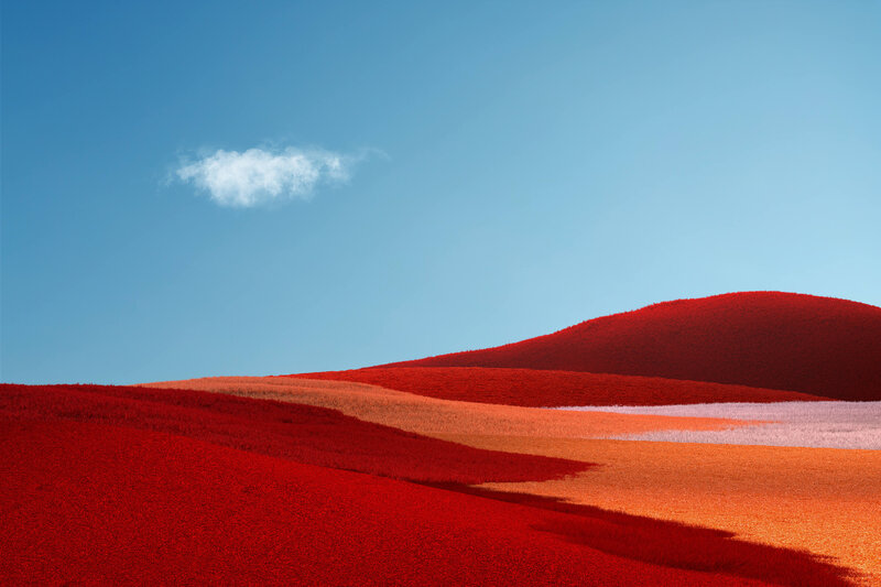 Red Hills under Blue Sky — Serene