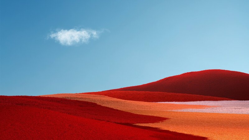 Red Hills under Blue Sky