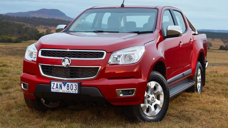 Red Holden Colorado pickup truck