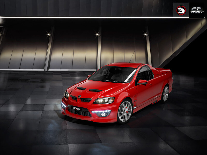 Red Holden Utility Car — Dramatic