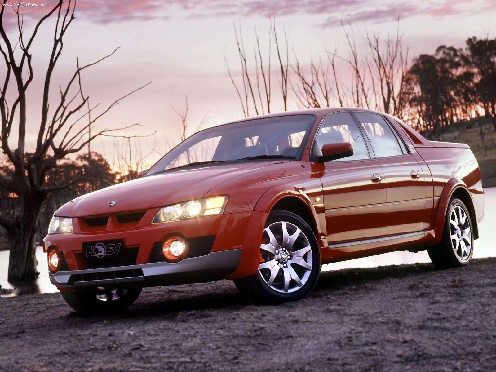 red Holden utility car