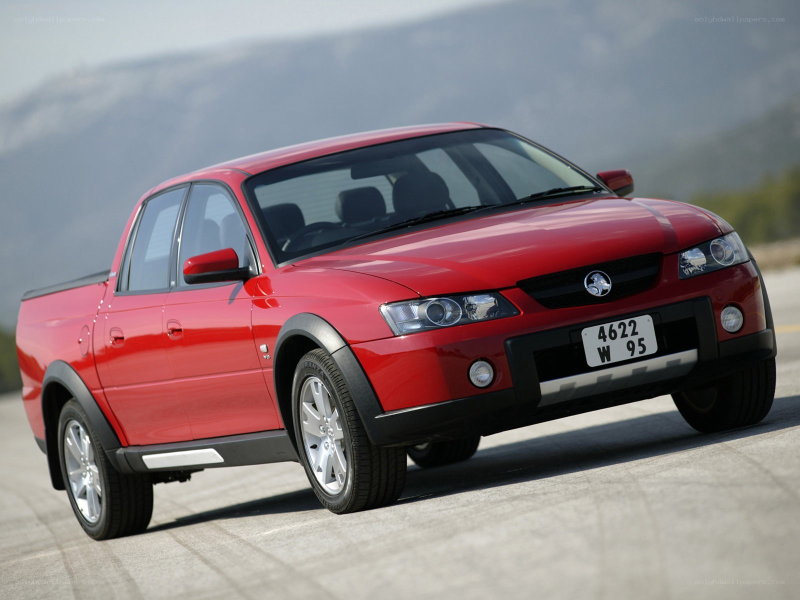 red Holden utility truck