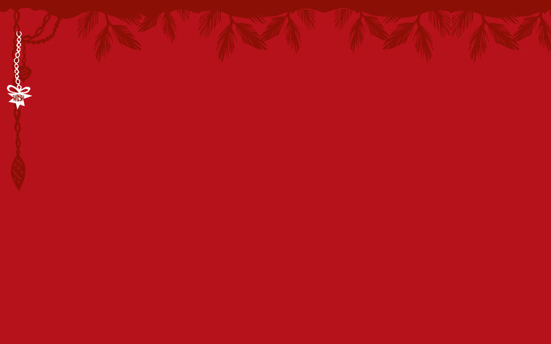 red holiday background with ornaments
