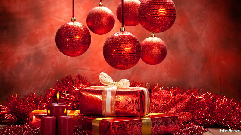 Red Holiday Ornaments and Gifts