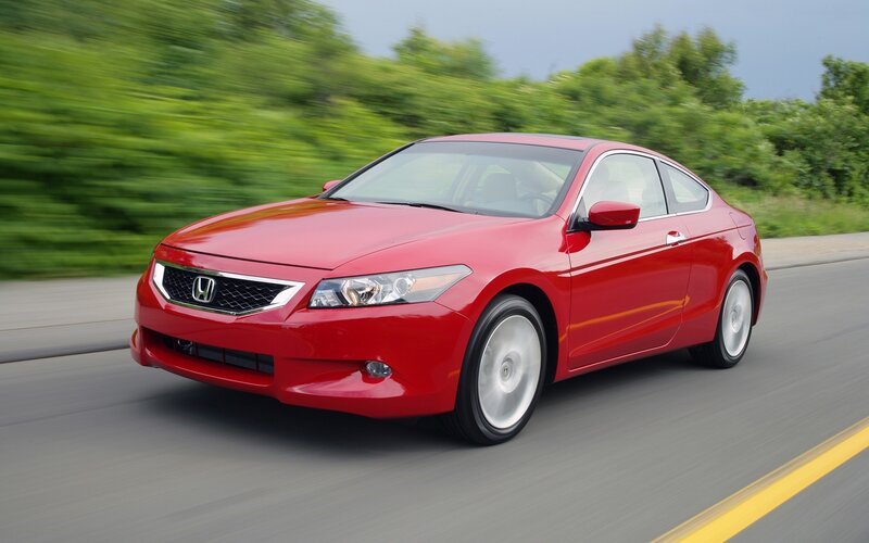 Red Honda Accord Coupe — Dynamic, Afternoon