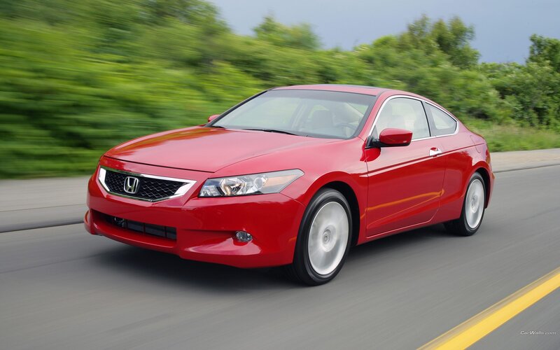 red honda accord coupe in motion